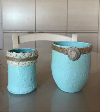 Tarros cristal decorados efecto cerámica