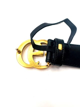 Cintura Gucci GG Nero e Oro
