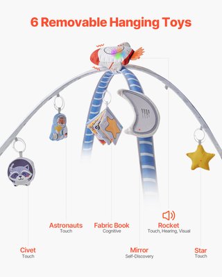 Tappetino da Gioco Bambini 6 Giocattoli Sensoriali