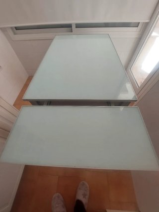 Mesa de cocina extensible cristal y metal