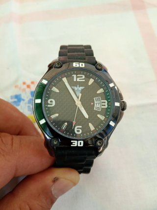 Orologio Uomo Nero e Argento