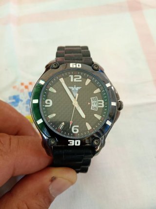 Orologio Uomo Nero e Argento