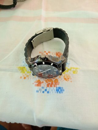 Orologio Uomo Nero e Argento