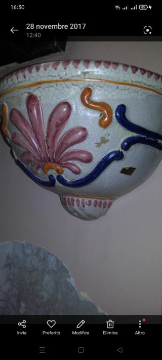 Gerla fioriera ceramica decorata