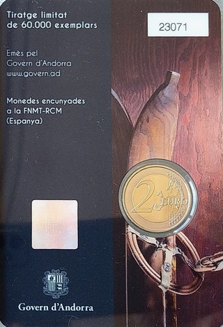 2 euros Andorra 2024 Centenario esquí