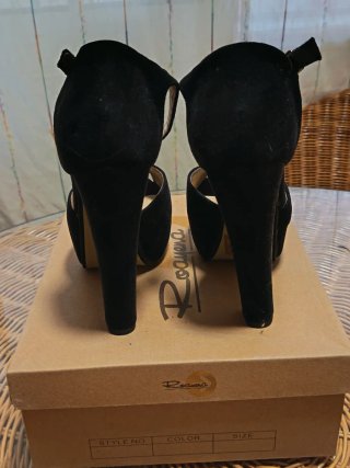 Zapatos Pazra plataforma tacón alto negro