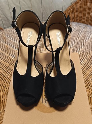 Zapatos Pazra plataforma tacón alto negro