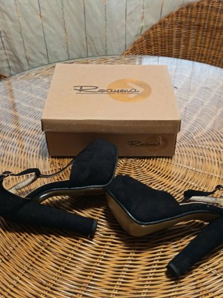 Zapatos Pazra plataforma tacón alto negro