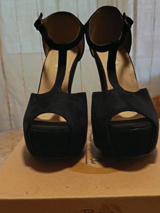Zapatos Pazra plataforma tacón alto negro