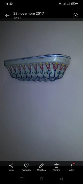 Fioriera rettangolare in ceramica decorata