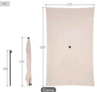 Sombrilla Rectangular Crema AKTIVE - Nueva
