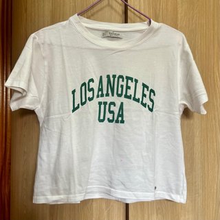 Camiseta Crop Top L.A., talla S, Pull&Bear.