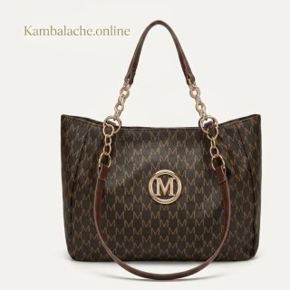 Bolso Elegante mujer  Diseño Moda Marrón y Dorado