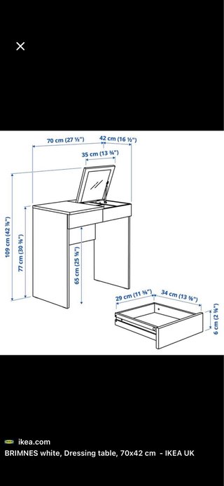 Tocador y escritorio IKEA BRIMNES blanco