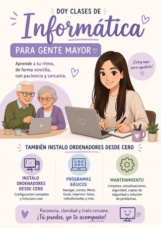 Clases de informatica gente mayor e instalaciones