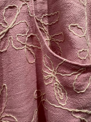 Pantalón rosa lino Stradivarius flores M