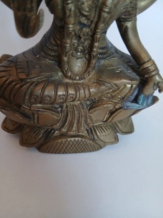 Diosa Lakshmi de Bronce Sentada en Loto