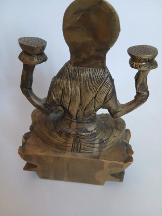 Diosa Lakshmi de Bronce Sentada en Loto