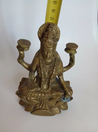 Diosa Lakshmi de Bronce Sentada en Loto
