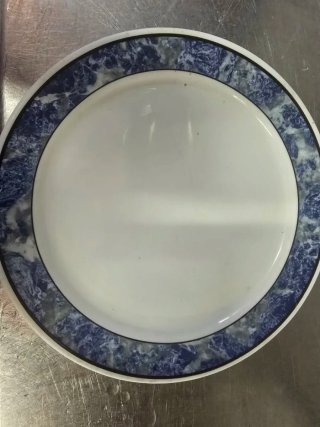Platos hostelería cerámica azul y blanco