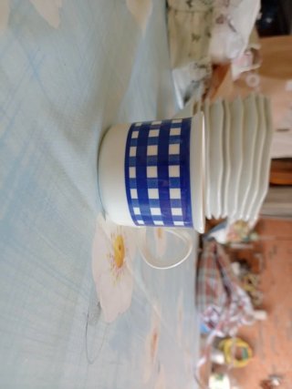 Tazas Porcelana Azul Vichy Pontesa x6