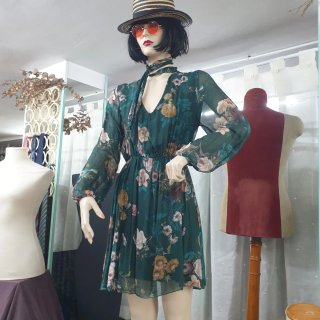 Vestido gasa estampado floral