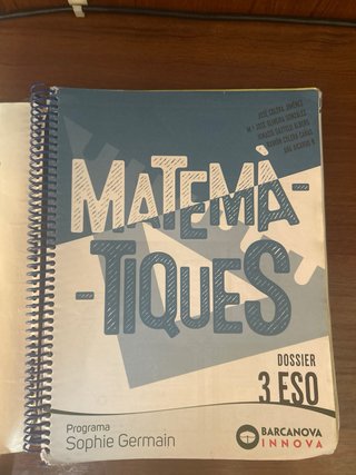 Matemàtiques, 3 ESO,  Editorial Barcanova Innova