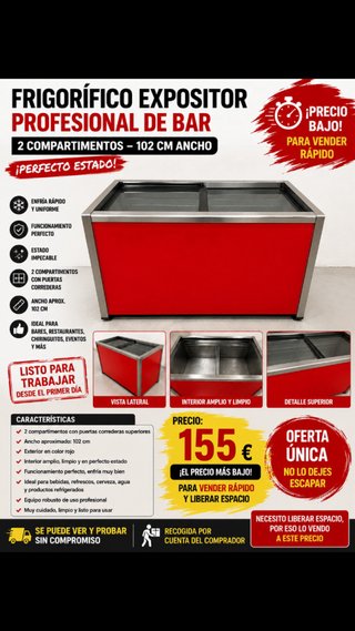 Frigorífico Expositor Profesional Bar 102cm