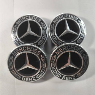TAPABUJES MERCEDES 75mm NEGRO - EMBLEMAS MERCEDES