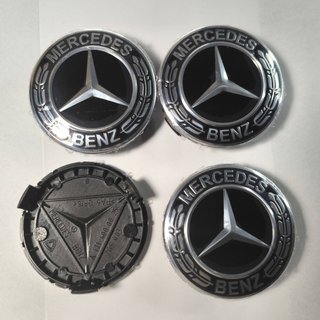 TAPABUJES MERCEDES 75mm NEGRO - EMBLEMAS MERCEDES