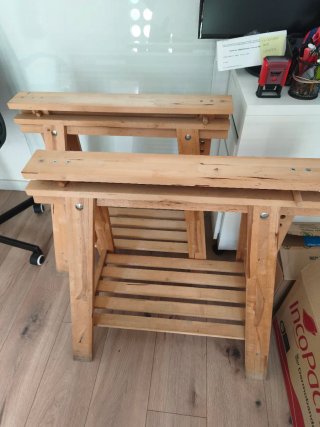 Escritorio Cristal Ikea con Caballetes
