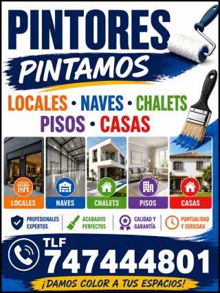 Servicios de pintura: locales, naves, chalets, pis