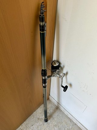 Caña de pescar con carrete