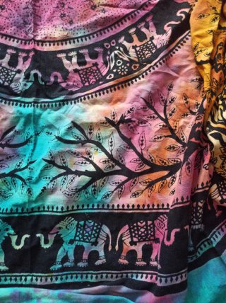 Colcha India Mandala de elefantes