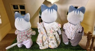 Familia Gatos Sylvanian families Vintage