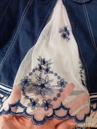 Vestido azul  y blanco