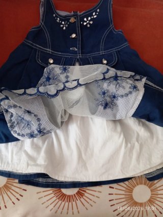 Vestido azul  y blanco