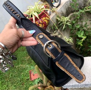 Borsa baguette Borbonese in vera pelle