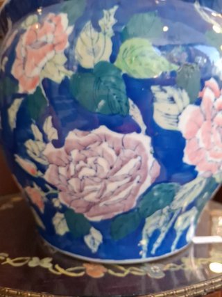Macetero/Pecera China Porcelana Flores
