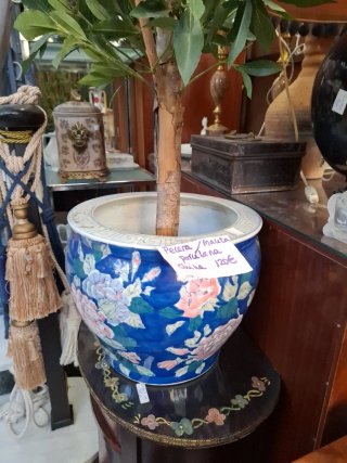 Macetero/Pecera China Porcelana Flores