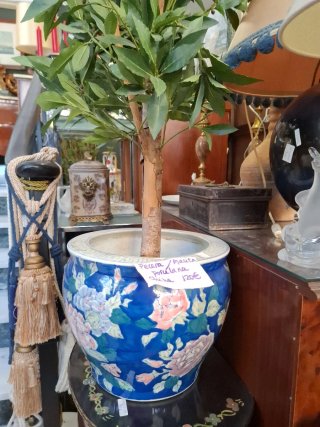 Macetero/Pecera China Porcelana Flores