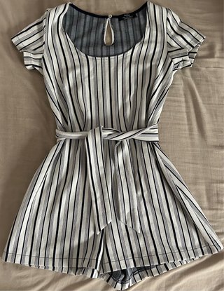 Mono Bershka Rayas Blanco y Negro