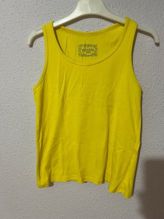 Camiseta tirantes amarilla Pimkie