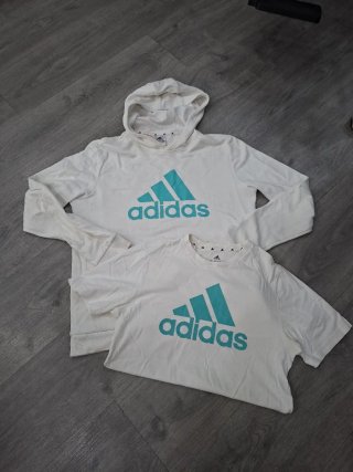 Conjunto Adidas Sudadera y Camiseta Blanca.
