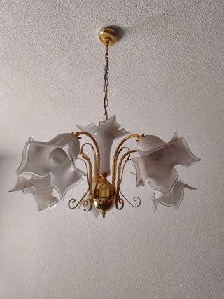 Lámpara techo 5 tulipas cristal