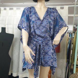 Vestido seda estampado multicolor