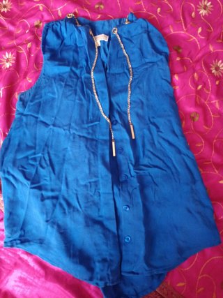Camiseta seda azul