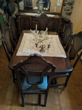 Mesa comedor y 6 sillas antiguas madera