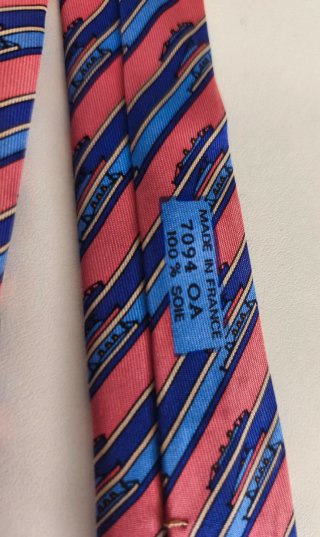 Corbata Hermes Rayas Rosas y Azules