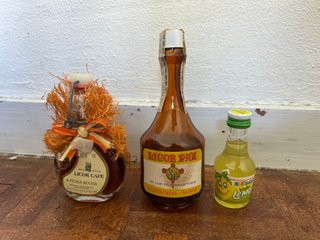 Collezione di vecchie bottiglie di liquore
